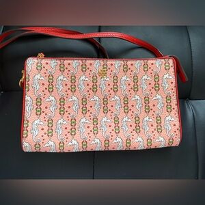 Tory Burch Blake printed slim crossbody Pink seahorse